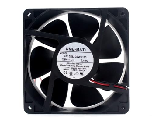 4715KL-05W-B30 120×120×38mm 24V 0.40A 3300RPM 120CFM 2-Wire Cooling Fan 4715KL-05W-B30|B0DSWDDJZN
