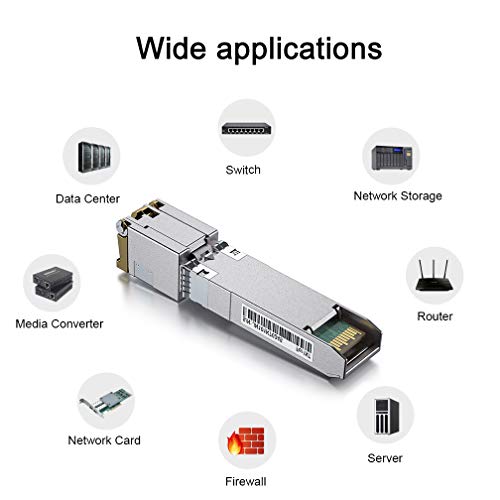 H!Fiber.com 4 Pack 10Gb SFP+ RJ45 Module, 10Gbase-T Ethernet SFP+ Copper Transceiver Support 10G/5G/2.5G/1.25G, Compatible with Cisco SFP-10G-T-S, Ubiquiti UF-RJ45-10G, UniFi, TP-Link, MikroTik, 30m|B0DN6TBR6L