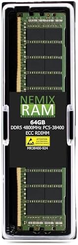 NEMIX RAM 64GB (1X64GB) DDR5 4800MHZ PC5-38400 2Rx4 1.1V CL40 288-PIN ECC RDIMM Registered Server Memory Compatible with Dell PowerEdge R760xs Rack Server|B0C87FKC38