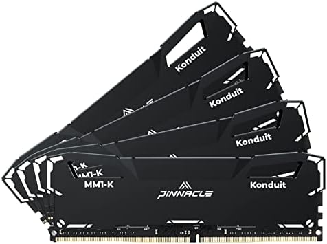 Timetec Pinnacle Konduit 32GB KIT(2x16GB) DDR4 3200MHz PC4-25600 CL16-18-18-38 XMP2.0 Overclocking 1.35V Dual Rank Compatible for AMD and Intel Desktop Gaming PC Memory Module - Black|B09T2G15VF