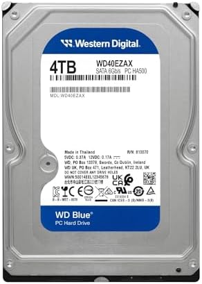 Western Digital 10TB WD Blue Internal Hard Drive HDD - 7200 RPM, SATA 6 Gb/s, 512 MB Cache, 3.5" - WD100EAGZ