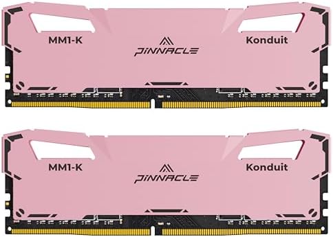 Timetec Pinnacle Konduit 32GB KIT(2x16GB) DDR4 3200MHz PC4-25600 CL16-18-18-38 XMP2.0 Overclocking 1.35V Dual Rank Compatible for AMD and Intel Desktop Gaming PC Memory Module - Black|B09T2G15VF
