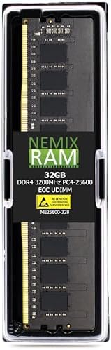 NEMIX RAM 64GB (2X32GB DDR4 3200MHZ PC4-25600 2Rx8 1.2V CL22 288-PIN ECC Unbuffered UDIMM KIT
