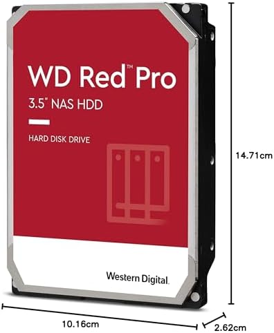 Western Digital 24TB WD Red Pro NAS Internal Hard Drive HDD - 7200 RPM, SATA 6 Gb/s, CMR, 512 MB Cache, 3.5" - WD240KFGX|B0D24TQK3Q