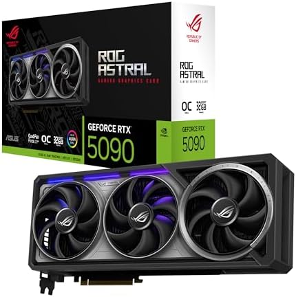 ASUS ROG Astral GeForce RTX 5090 White OC Edition Gaming Graphics Card (PCIe 5.0, 32GB GDDR7, HDMI/DP 2.1, 3.8-slot, 4fan design, Axial-tech fans, patented vapor chamber, Phase-change GPU thermal pad)|B0FJQNQ8M7