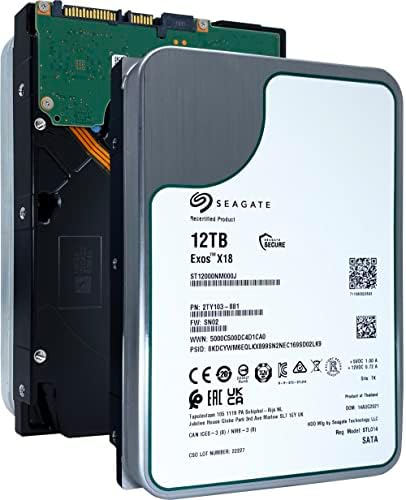 Seagate Exos X18 12TB 7200 RPM 512e/4Kn SATA 6Gb/s 256MB Cache 3.5-Inch Enterprise HDD (ST12000NM000J (Renewed