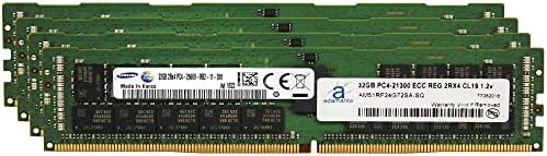 Factory Original 128GB (4x32GB) Compatible for Dell Poweredge, Precision Servers DDR4 2666MHZ PC4-21300 ECC Registered Chip Buffered RDIMM 2Rx4 CL19 1.2v Memory RAM Upgrade Adamanta|B0B3KVX3FT