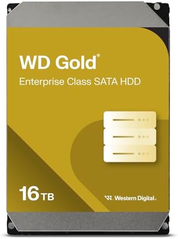 Western Digital 16TB WD Gold Enterprise Class Internal Hard Drive - 7200 RPM Class, SATA 6 Gb/s, 512 MB Cache, 3.5" - WD161KRYZ|B089S33PR3
