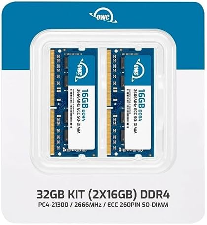 64GB (2x32GB DDR4 2666MHz PC4-21300 CL19 2RX8 ECC Unbuffered SODIMM 1.2V 260-pin Memory RAM