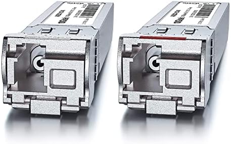 10GTEK 10GBase-SR SFP+ LC Transceiver, 10G 850nm Multimode SFP Module, up to 300 Meters, for Cisco SFP-10G-SR, Meraki MA-SFP-10GB-SR, Ubiquiti UniFi UF-MM-10G, Fortinet, TP-Link and More, Pack of 2|B08BP55663