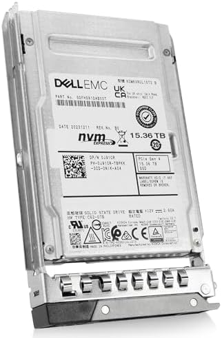 Dell 15.36TB PCIe Gen 4.0 x4 8GB/s U.3 NVMe 3D TLC 2.5in Enterprise PowerEdge Read-Intensive SSD for: R440 R750 R860 R450 T560 T40 R250 R740 R640 T550 R540 R840 R650XS R550 R940 R650 R660 T36Y2 G16