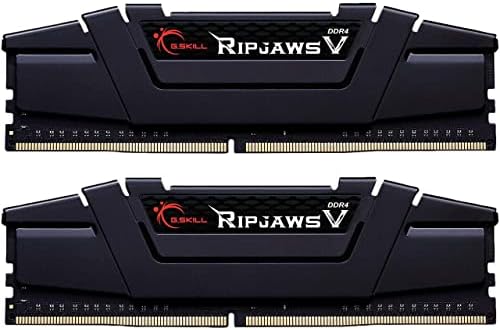 G.SKILL RipjawsV Series DDR4 RAM (XMP 32GB (2x16GB 3200MT/s CL16-18-18-38 1.35V Intel AMD Desktop Computer Memory U-DIMM - Black (F4-3200C16D-32GVK