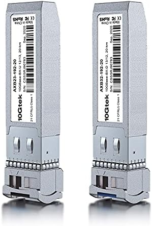 10Gtek 10GBase-SR SFP+ LC Transceiver, 10G 850nm Multimode SFP Module, up to 300 Meters, for Cisco SFP-10G-SR, Meraki MA-SFP-10GB-SR, Ubiquiti UniFi UF-MM-10G, Fortinet, Mikrotik and More, Pack of 10|B00ZCDDOPS
