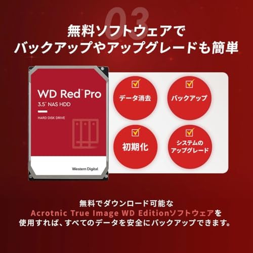 Western Digital WD Red Pro Internal Hard Drive 18 TB CMR 3.5 inch SATA 7200 RPM 512MB NAS WD181KFGX-AJP Eco Package|B0DRJPSPGW