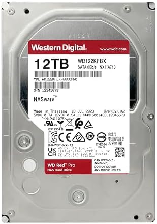 Western Digital 16TB WD Red Pro NAS Internal Hard Drive HDD - 7200 RPM, SATA 6 Gb/s, CMR, 512 MB Cache, 3.5" - WD161KFGX|B08K3VVKSW