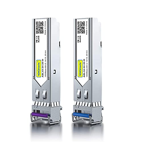 10Gtek 1.25G SFP Transceiver 1000Base-LX, 1310nm SMF SingleMode Fiber Optic Module, up to 10 km, for Cisco GLC-LH-SMD, Meraki MA-SFP-1GB-LX10, Ubiquiti UniFi, Fortinet, Mikrotik, TP-Link, Pack of 2|B08BP6MX14