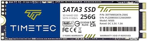 Timetec 512GB SSD 3D NAND SATA III 6Gb/s M.2 2280 NGFF 256TBW Read Speed Up to 550MB/s SLC Cache Performance Boost Internal Solid State Drive for PC Computer Laptop and Desktop (512GB