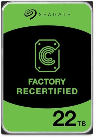 Seagate Exos 22TB SATA HDD 6Gb/s 7200RPM 3.5-inch Enterprise Hard Drive (ST22000NM000C (Renewed