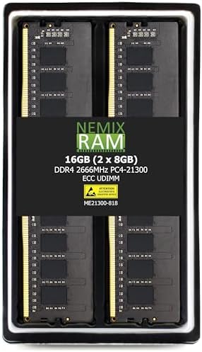 NEMIX RAM 32GB (2X16GB) DDR4 2666MHZ PC4-21300 2Rx8 1.2V CL19 288-PIN ECC Unbuffered UDIMM Memory KIT Compatible with Synology Rackstation RS2423RP+ NAS|B0C6BNWLV5