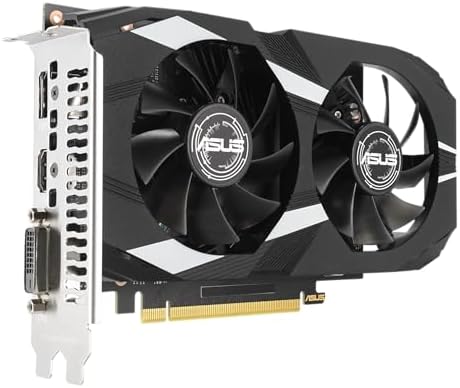 ASUS Dual NVIDIA GeForce RTX 3050 6GB OC Edition Gaming Graphics Card - PCIe 4.0, 6GB GDDR6 Memory, HDMI 2.1, DisplayPort 1.4a, 2-Slot Design, Axial-tech Fan Design, 0dB Technology, Steel Bracket|B0CVCG2VPK