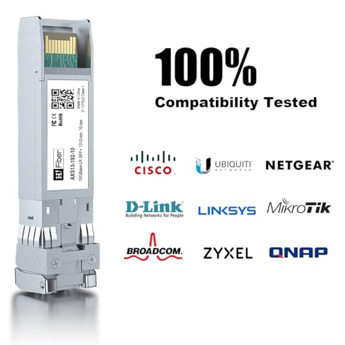 H!Fiber 10Gb SFP+ RJ45 Transceiver, 10Gbase-T SFP+ Ethernet Module Support 10G/5G/2.5G/1.25G, Compatible with Cisco SFP-10G-T-S, Ubiquiti UF-RJ45-10G, UniFi, Meraki,MikroTik,Supermicro and More, 30m|B06XQBFHNL
