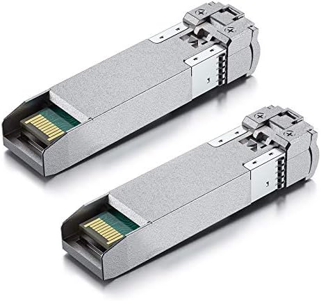 10GTEK 10GBase-SR SFP+ LC Transceiver, 10G 850nm Multimode SFP Module, up to 300 Meters, for Cisco SFP-10G-SR, Meraki MA-SFP-10GB-SR, Ubiquiti UniFi UF-MM-10G, Fortinet, TP-Link and More, Pack of 2|B08BP55663