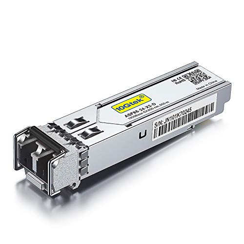 10Gtek 1.25G SFP 1000Base-SX Multimode LC Fiber Transceiver, 850nm MMF, 550m, for Cisco GLC-SX-MMD/SFP-GE-S, Meraki MA-SFP-1GB-SX, Fortinet, Ubiquiti UniFi UF-MM-1G, Mikrotik, TP-Link, Pack of 2|B08BP3JDBV