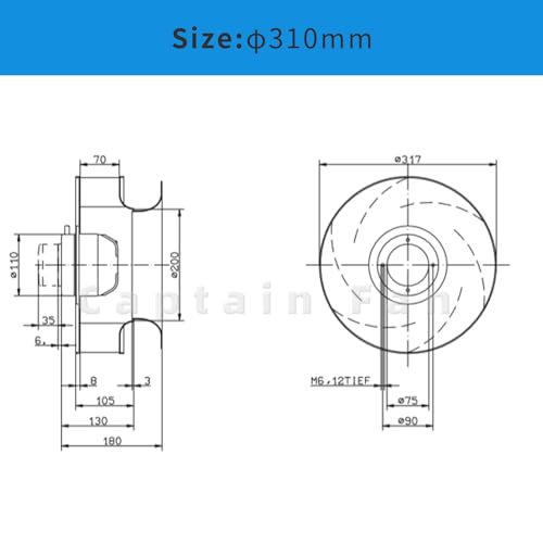 RH31M-4EK.2F.1R Ziehl-abegg Fan 115VAC 0.17KW 1.6A Centrifugal Fan for Inverter|B09LQMS3G5