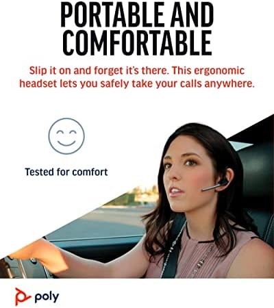 Poly Voyager Legend Wireless Headset (Plantronics) - Single-Ear Bluetooth w/Noise-Canceling Mic - Voice Controls - Mute & Volume Buttons - Ergonomic Design -Connect to Mobile/Tablet via Bluetooth -FFP|B00DQ5NU76