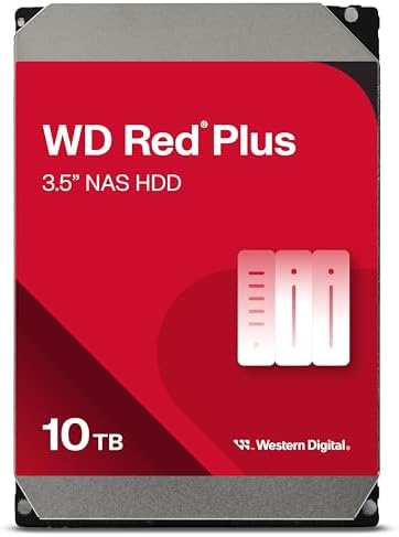 Western Digital 8TB WD Red Plus NAS Internal Hard Drive HDD - 5640 RPM, SATA 6 Gb/s, CMR, 256 MB Cache, 3.5" - WD80EFPX|B0CMQ6SK7W
