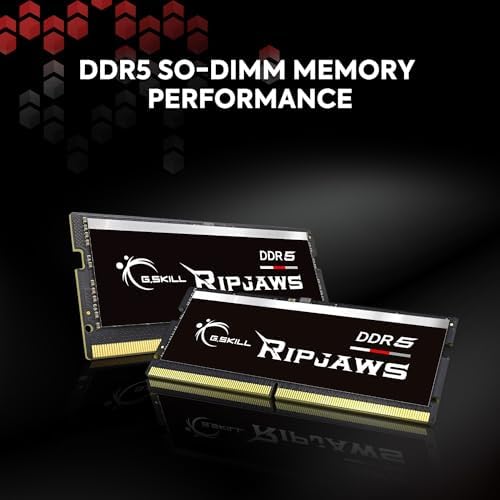 G.SKILL Ripjaws DDR5 SO-DIMM Series DDR5 RAM 16GB (1x16GB) 4800MT/s CL34-34-34-76 1.10V Unbuffered Non-ECC Notebook/Laptop Memory SO-DIMM (F5-4800S3434A16GA1-RS)|B0B1GYJV3B