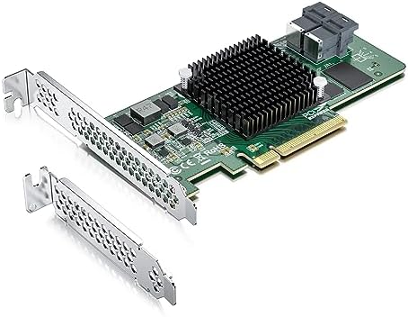 PCIe 3.0 x8 12G External SAS/SATA HBA RAID Controller Card, Broadcom 3008 Chip, Compatible with LSI 9300-8E, Mini SAS HD (SFF-8644 Connector, for Server/Storage Expansion