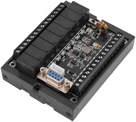 OVAQUIXI PLC Controller Board, DC 24V Programmable Logic Controller Module Rail Type Housing with Relay Output TTL and RS232 Ports|B0G44HH9FJ