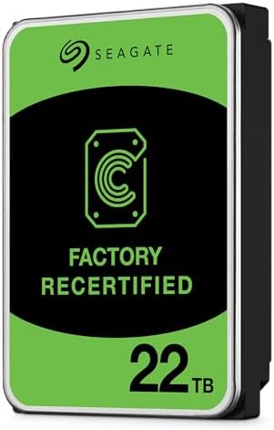 Seagate Exos 22TB SATA HDD 6Gb/s 7200RPM 3.5-inch Enterprise Hard Drive (ST22000NM000C (Renewed