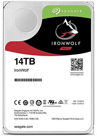 Seagate IronWolf 14TB NAS Internal Hard Drive HDD – CMR 3.5 Inch SATA 256MB Cache for RAID Network Attached Storage – Frustration Free Packaging (ST14000VN0008