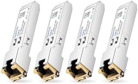 QSFPTEK 4Packs 10GBASE-LR Transceiver, 10G SFP+ Patch Module, 1310nm, 10km, DDM LC, 10Gbe Ethernet Mini-GBIC for Cisco SFP-10G-LR, Ubiquiti UF-SM-10G, Mikrotik, Netgear, Qnap NAS, D-Link|B08P4MFPD5