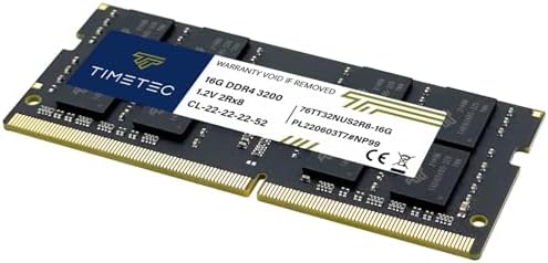 Timetec 16GB DDR4 3200MHz (or 2933MHz or 2666MHz) PC4-25600 Non-ECC Unbuffered 1.2V CL22 2Rx8 Dual Rank 260 Pin SODIMM Laptop Notebook PC Computer Memory RAM Module Upgrade|B098TXZY34