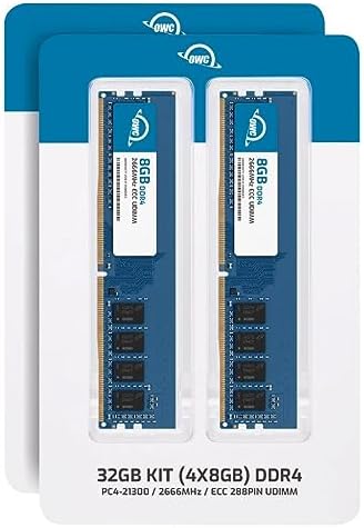 OWC 32GB (2x16GB) DDR4 2666MHz PC4-21300 CL19 2RX8 ECC Unbuffered UDIMM 1.2V 288-pin Workstation Server Memory RAM|B0C93KJ3CD