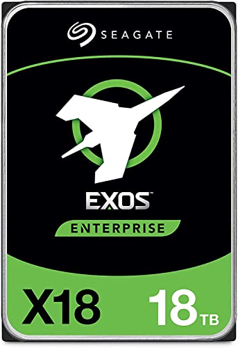 Seagate (Recertified Exos X18 18TB Enterprise HDD - CMR 3.5 Inch Hyperscale SATA 6Gb/s, 7200 RPM, 512e and 4Kn FastFormat, Low Latency with Enhanced Caching (ST18000NM000J