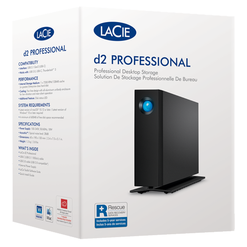 LaCie STHA8000800 8TB d2 Professional USB 3.2 Gen 2 Type-C External Hard Drive