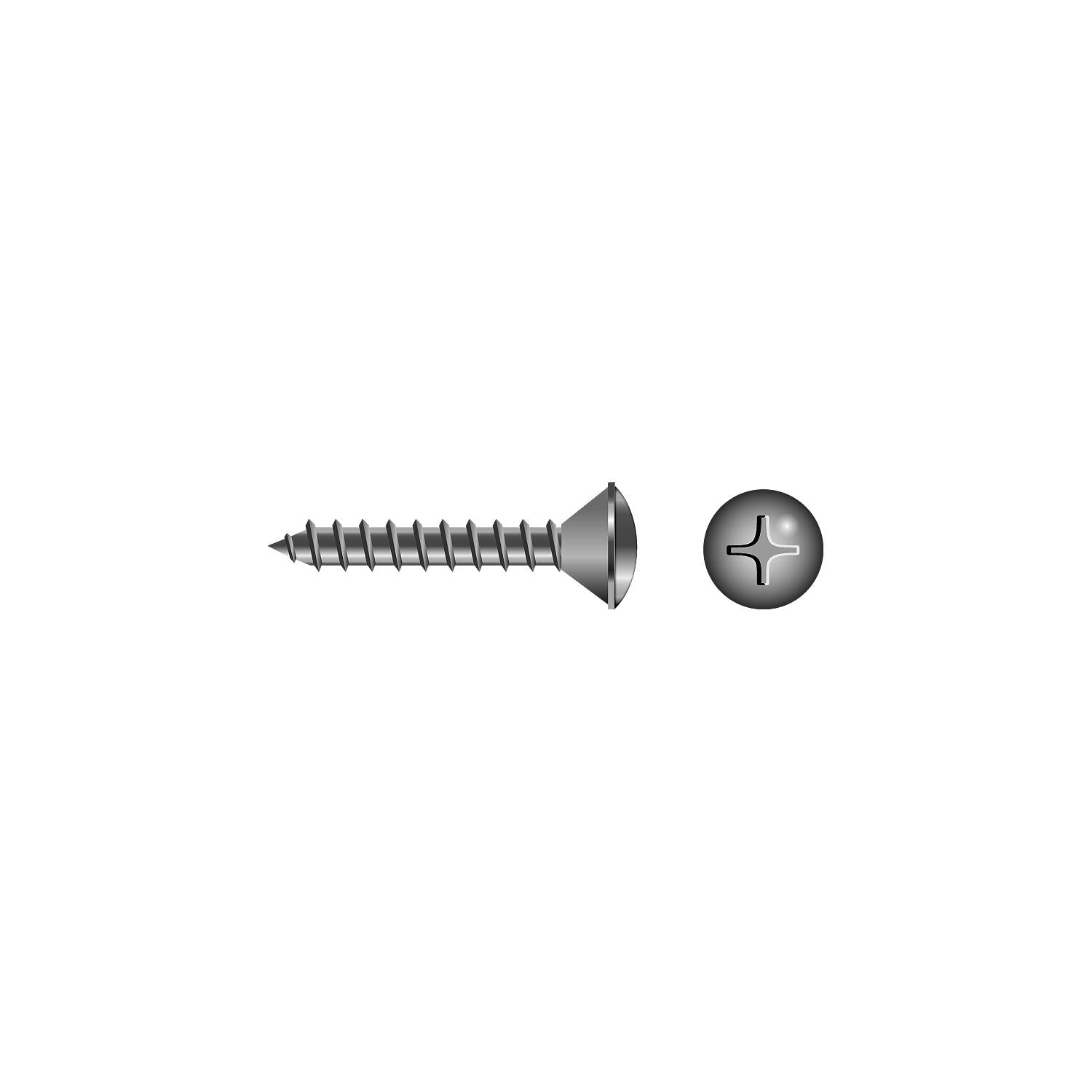 Seachoice SC3715 Phillips Tapping Screws Oval Head, #12 x 1-3/4"