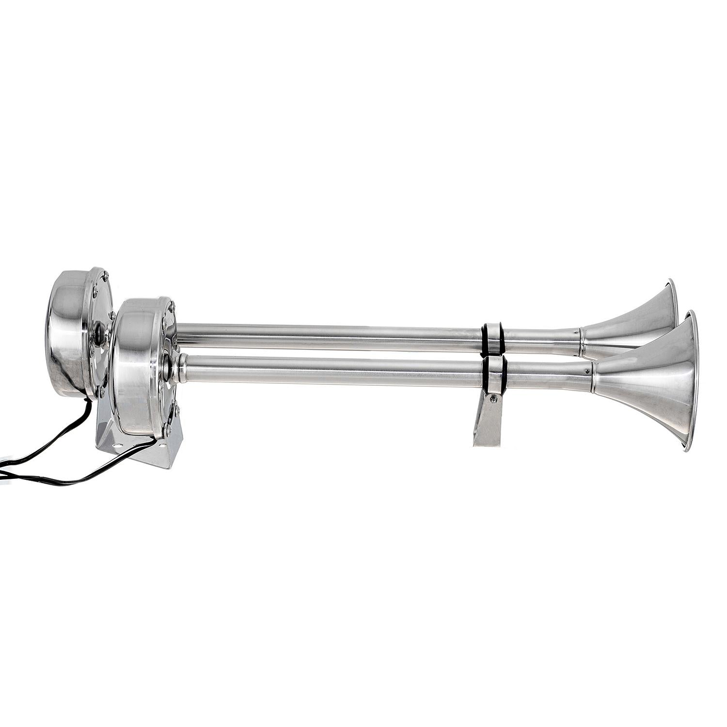 Seachoice HYF-305LT-24V Dual Trumpet Electric Horn, Stainless Steel, 123 dB Rating, 24V, 5 Max Amps, 18-1/2 in. L
