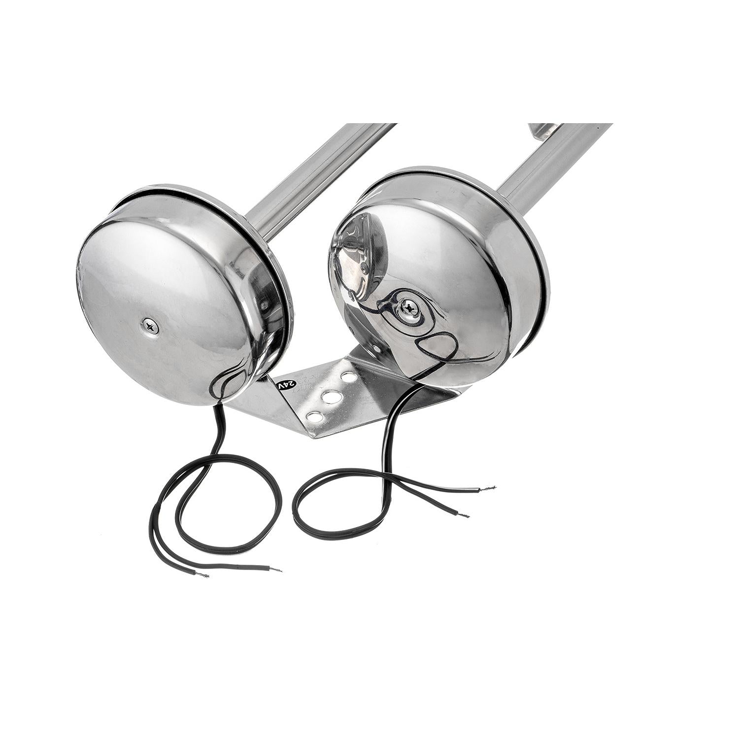 Seachoice HYF-305LT-24V Dual Trumpet Electric Horn, Stainless Steel, 123 dB Rating, 24V, 5 Max Amps, 18-1/2 in. L