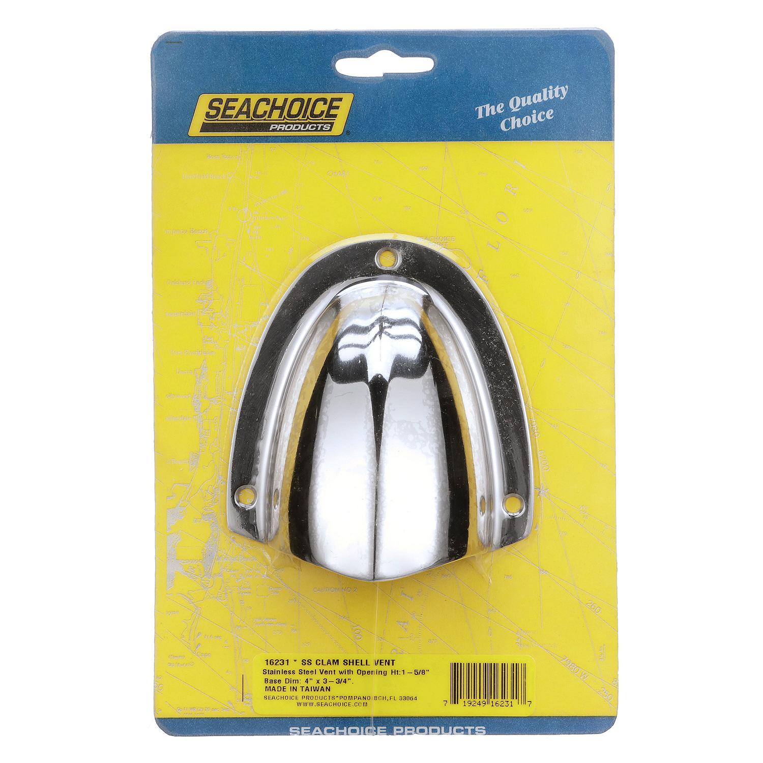 Seachoice 50-16231 Stainless-Steel Clam Shelll Ventilator 3-3/4" x 3-3/4" x, 1-7/8"