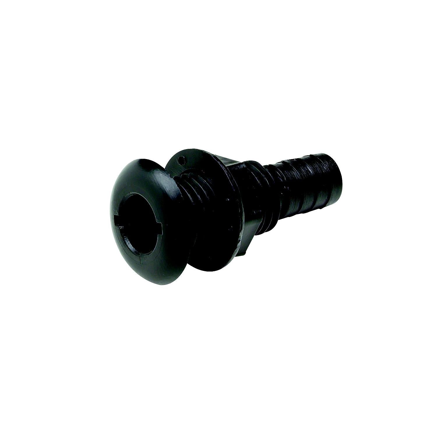 Seachoice 50-18151 3/4" Black Plastic Thru-Hull w/Broad Flange
