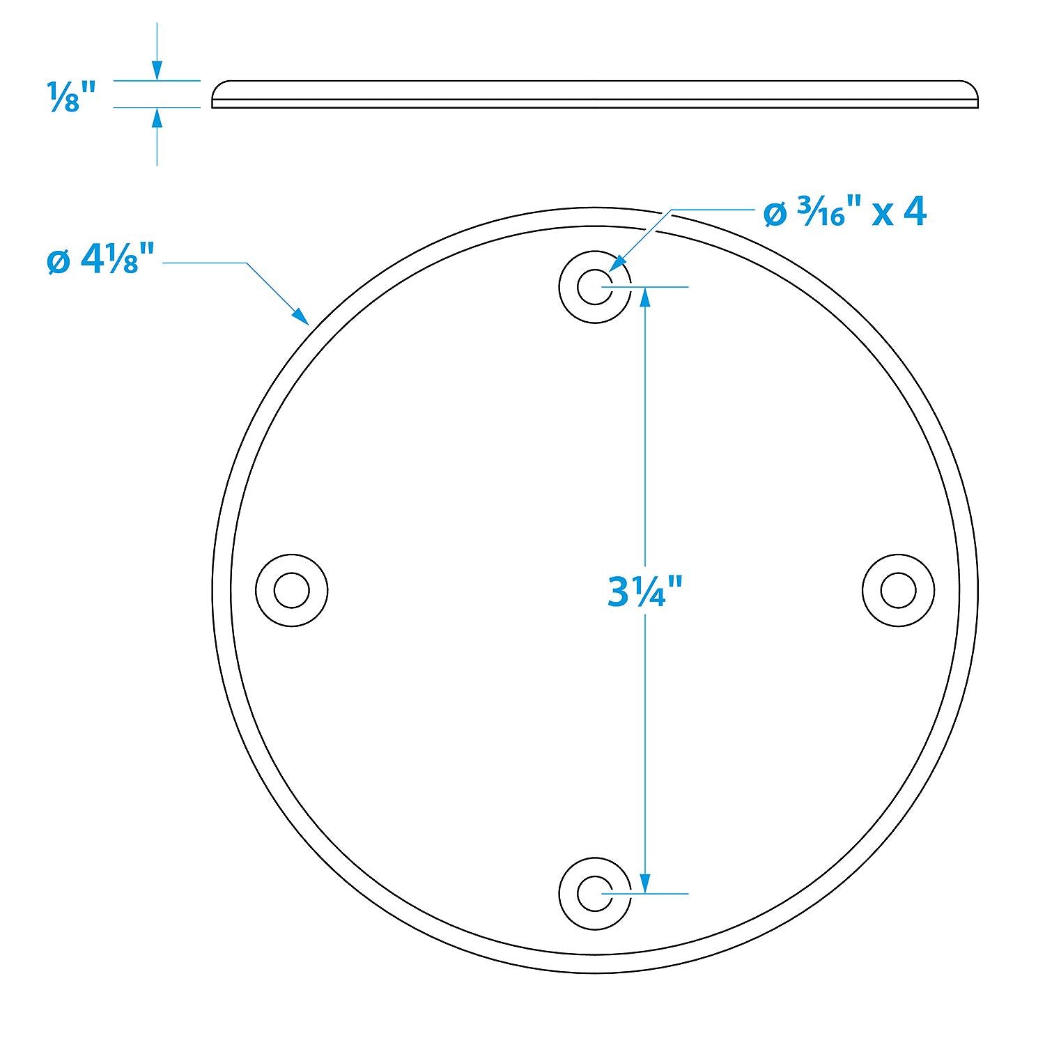 Seachoice 50-39621 Polypropylene Cover Plate Arctic White OD: 4-1/8"