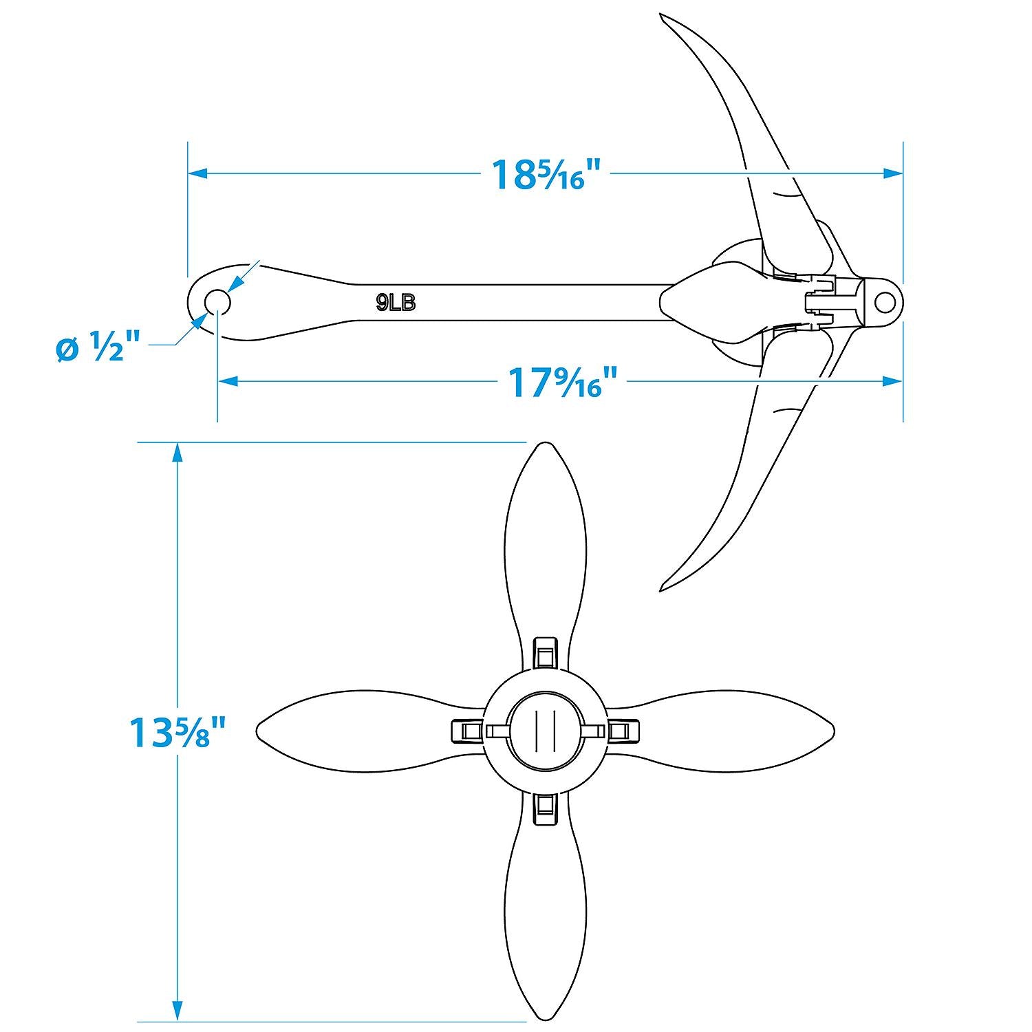 Seachoice Galvanized Folding Grapnel Anchor