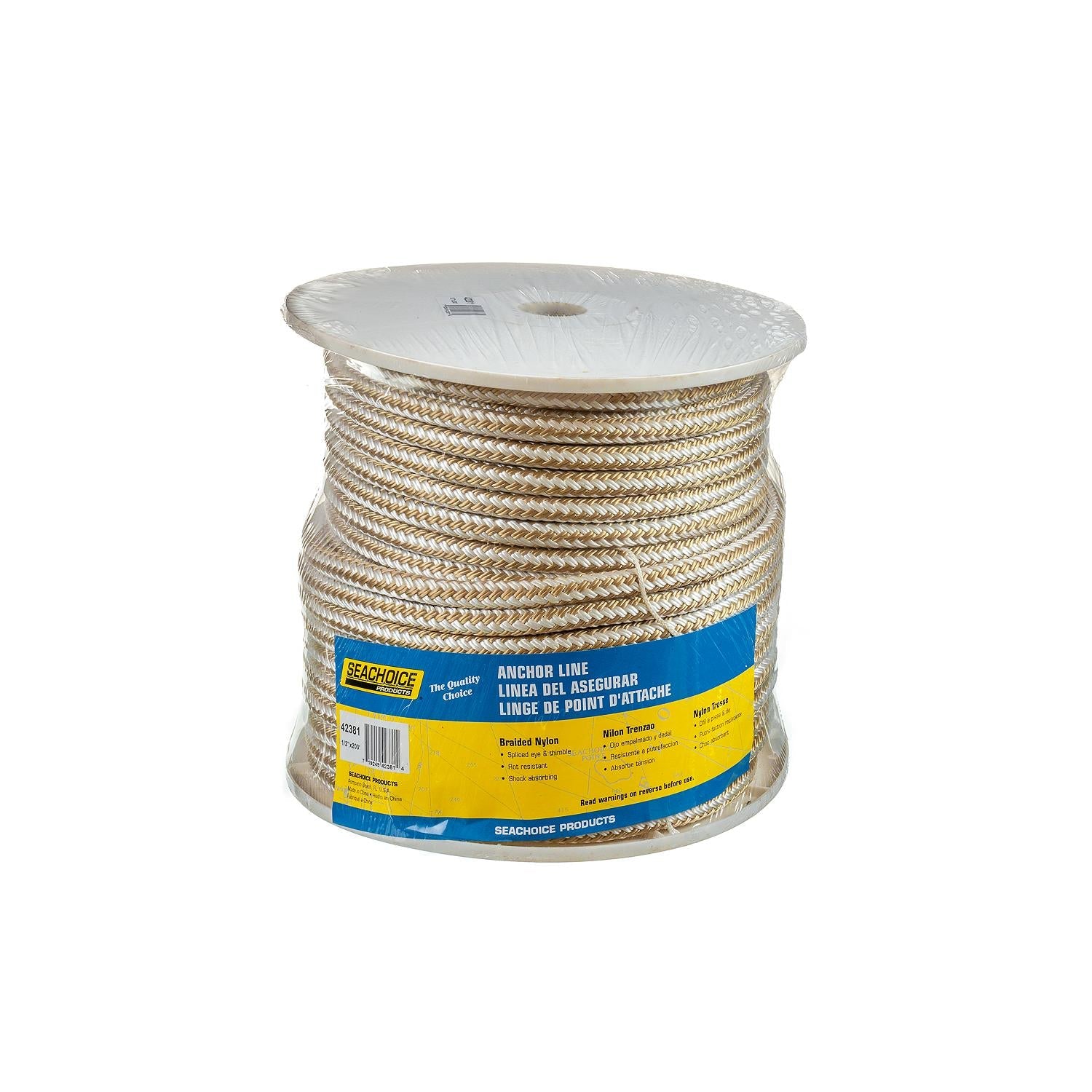 Seachoice Double Braid Nylon Boat Anchor Rope Line