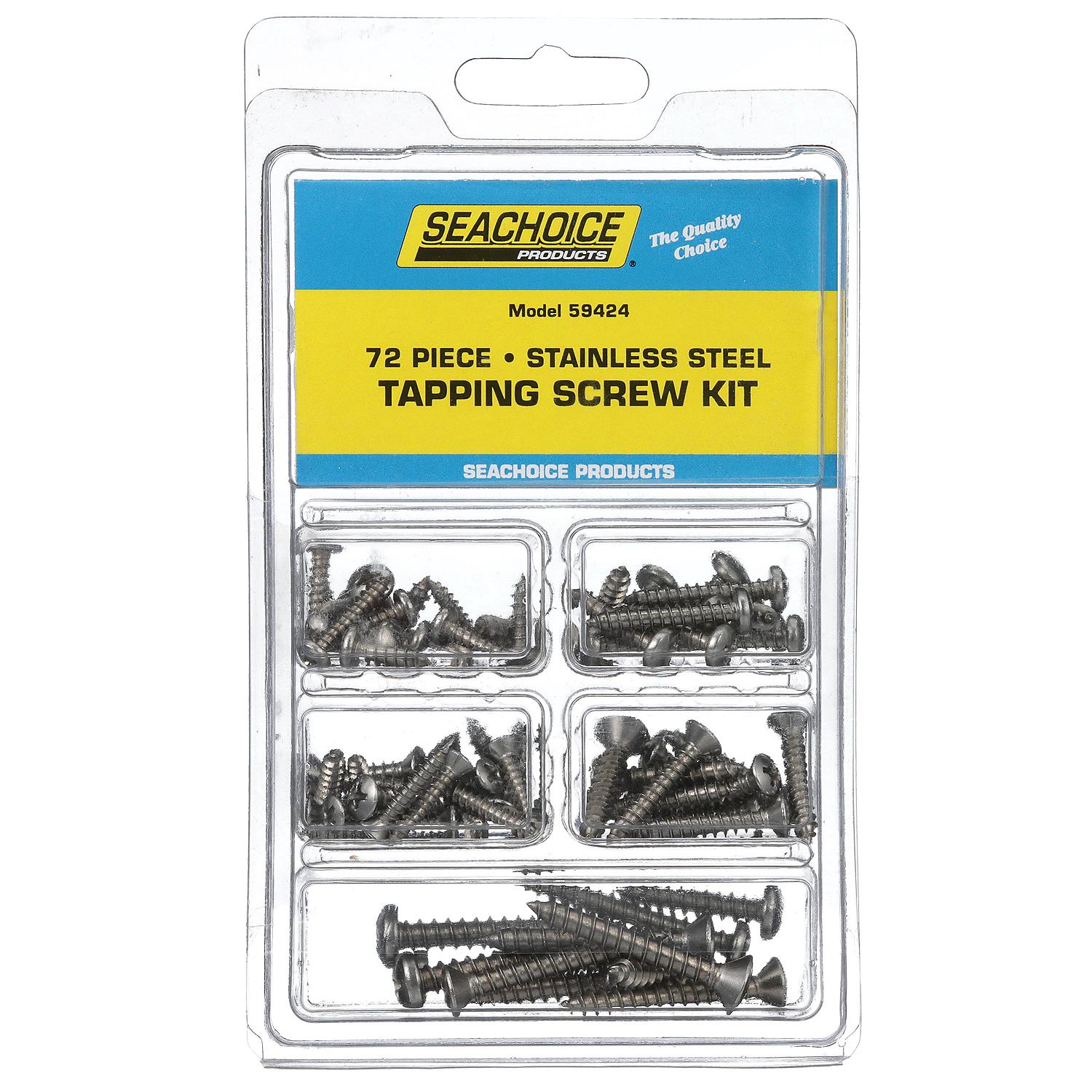 Seachoice KP5575SC Stainless Steel Tapping Screw Kit 72 Piece