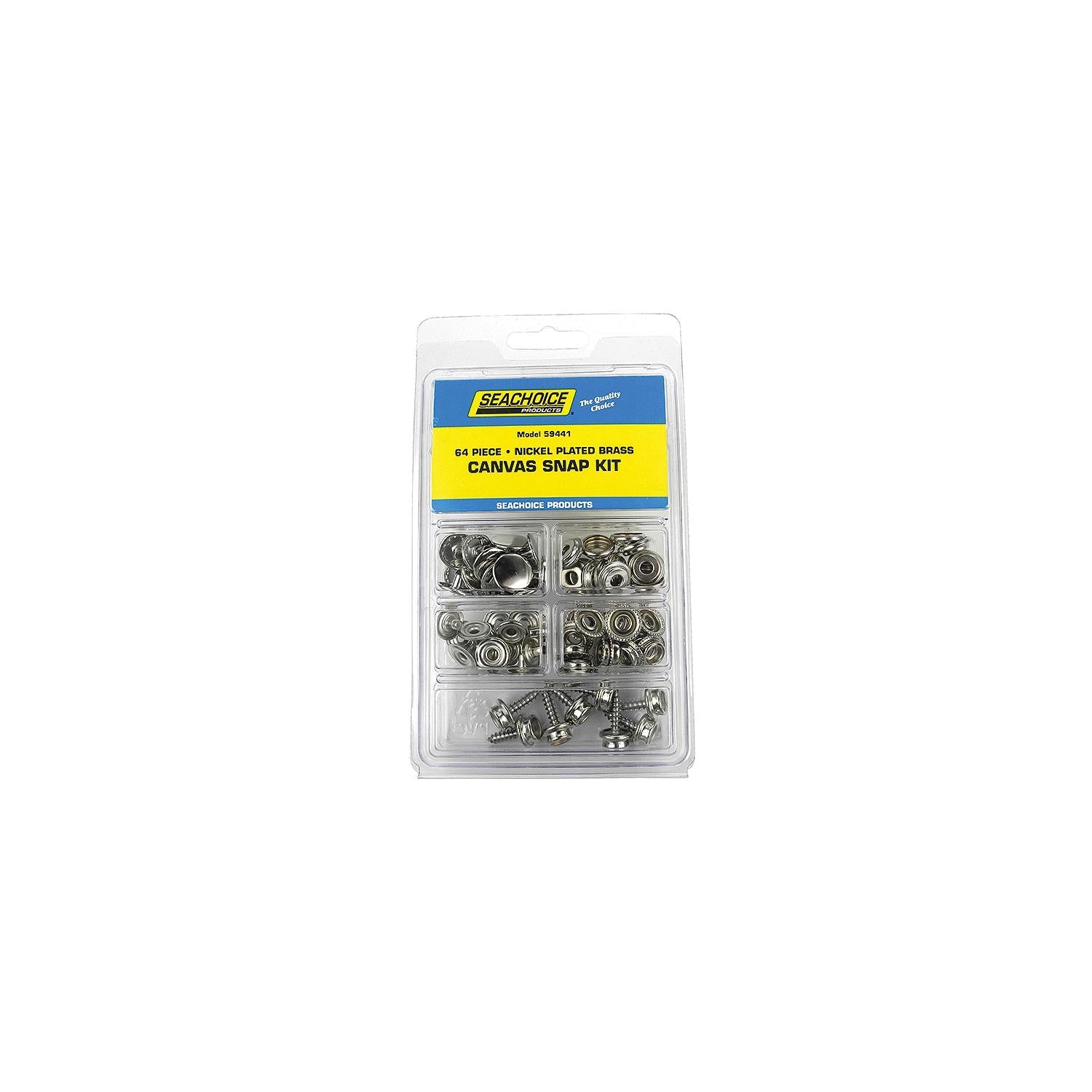 Seachoice KP7261SC 59441 Nickel Plated Brass Canvas Snap Kit 64 Piece